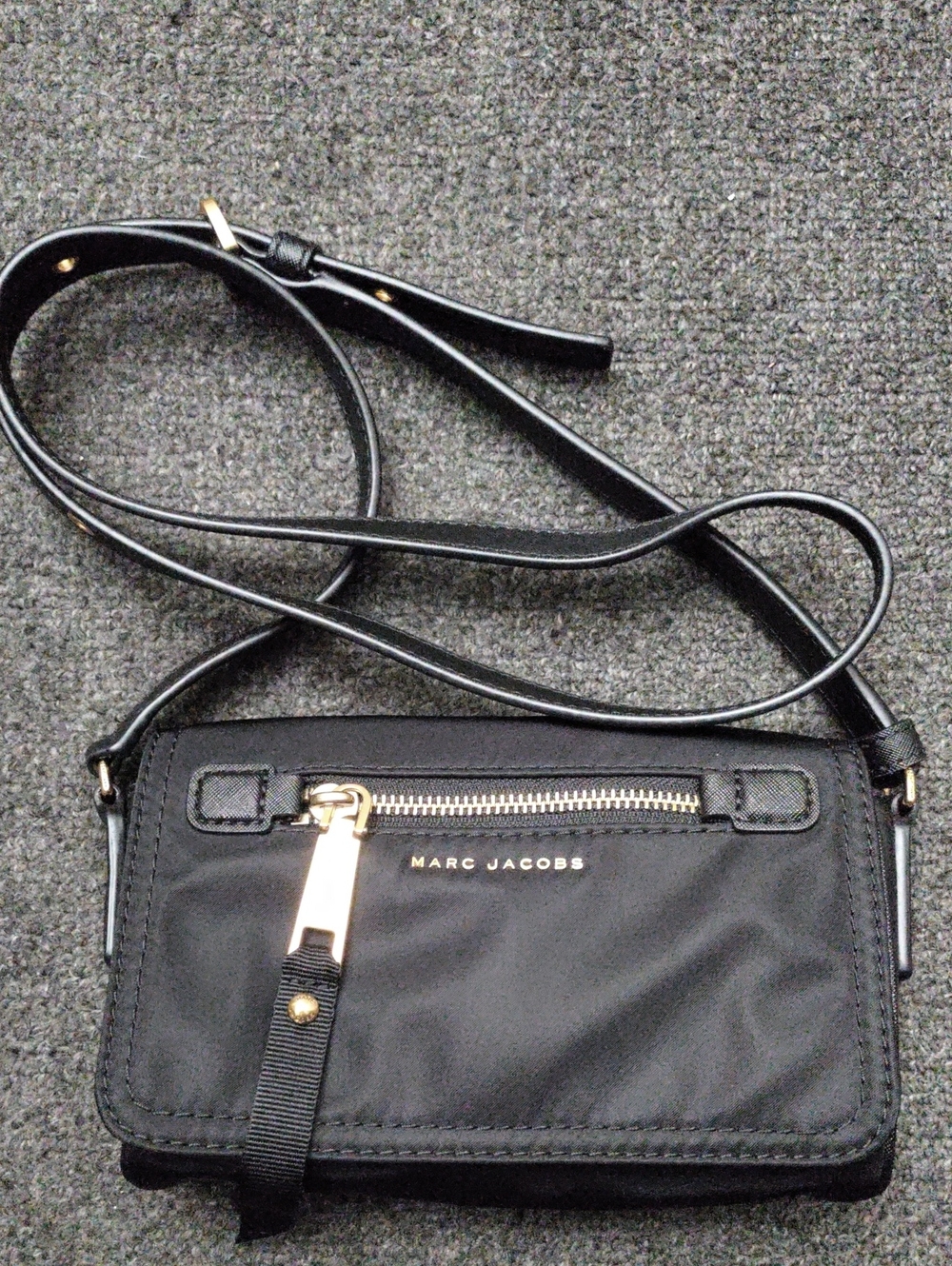 Marc Jacobs Black Crossbody with Gold-Tone Hardware